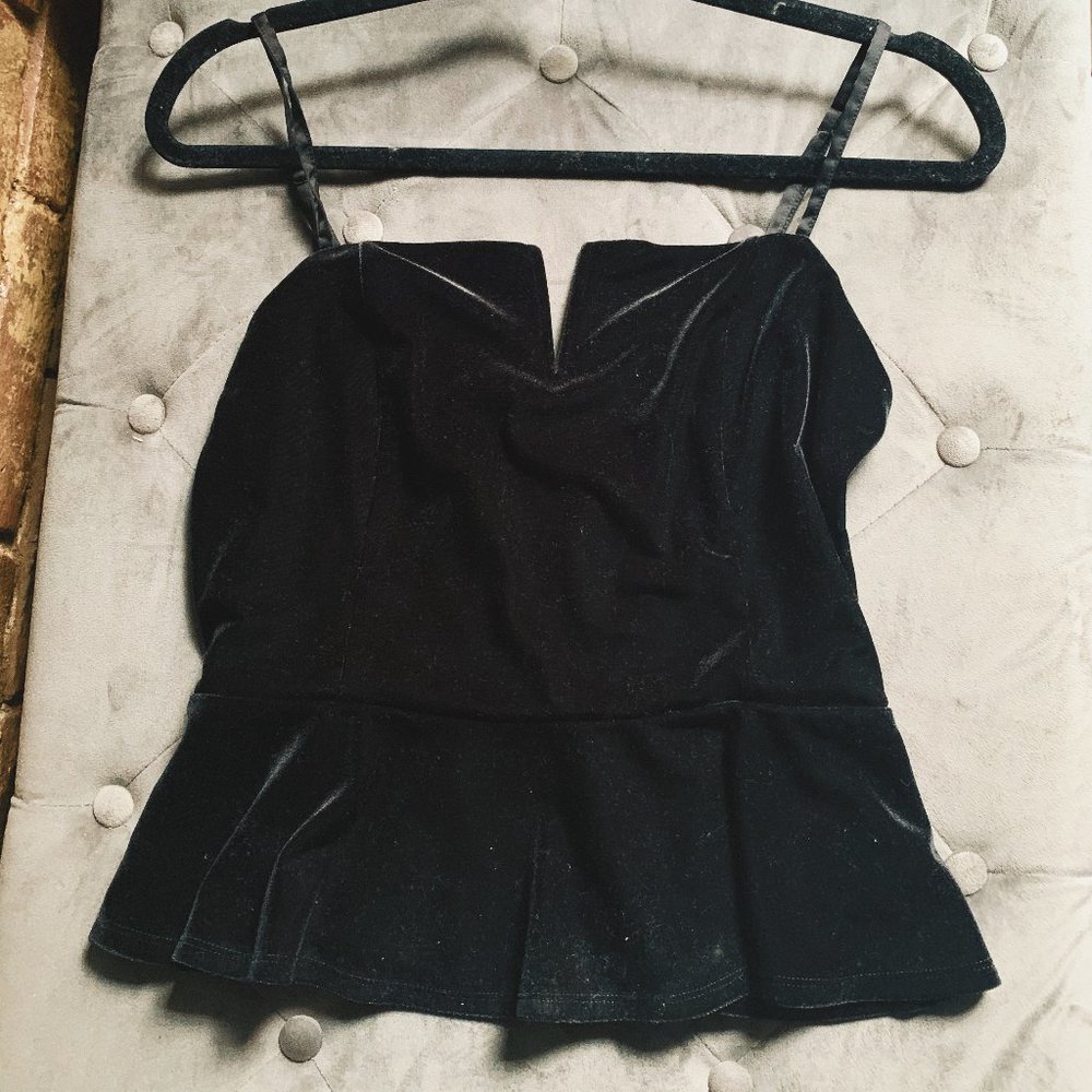 Crush Velvet Peplum Top